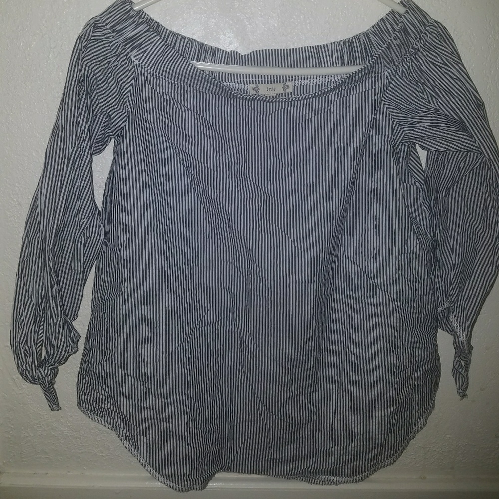 Iris off shoulder striped top